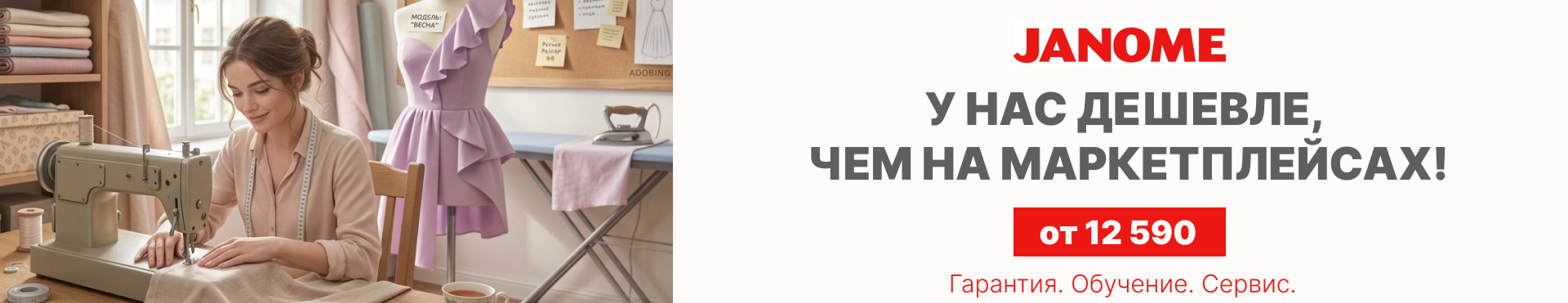 Janome дешевле, чем на МП
